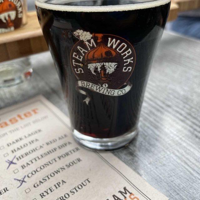 Steamworks coconut porter 5.5%, Steamworks Brewing Company, Canada