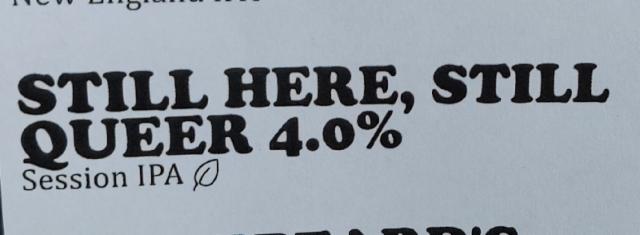 Still Here Still Queer, Black Iris Brewery