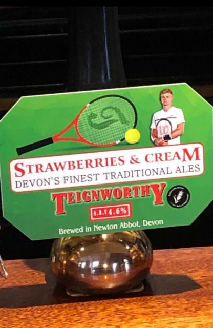 Strawberries & Cream 4.6%, Teignworthy Brewery, England