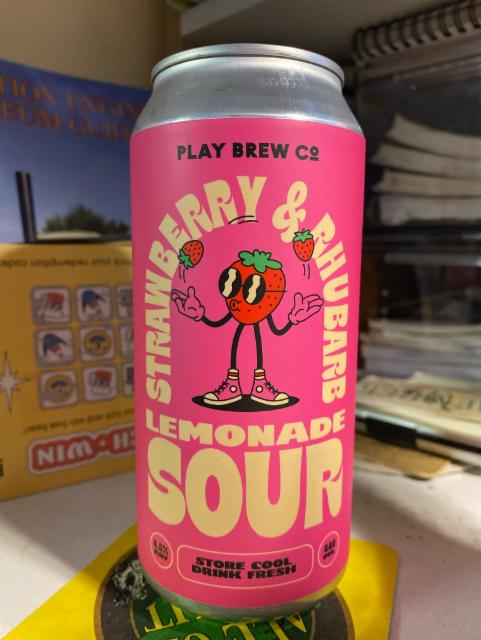 Strawberry & Rhubarb Lemonade Sour 4.5%, Play Brew Co, England