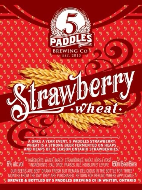 Strawberry Wheat, 5 Paddles Brewing Company