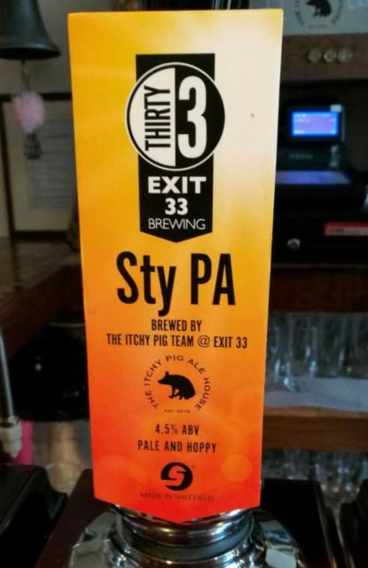 Sty PA 4.5%, Exit 33 Brewing, England