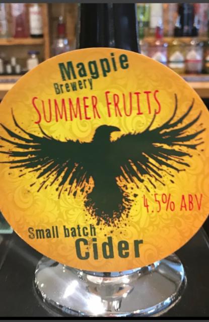 Summer Fruits Small Batch Cider 4.5%, Magpie Brewery, England