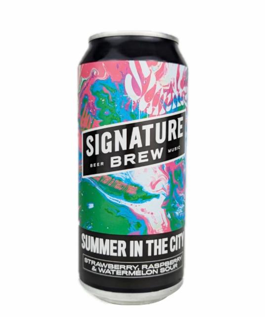 summer in the city strawberry, raspberry & watermelon sour 4.8%, Signature Brew, England