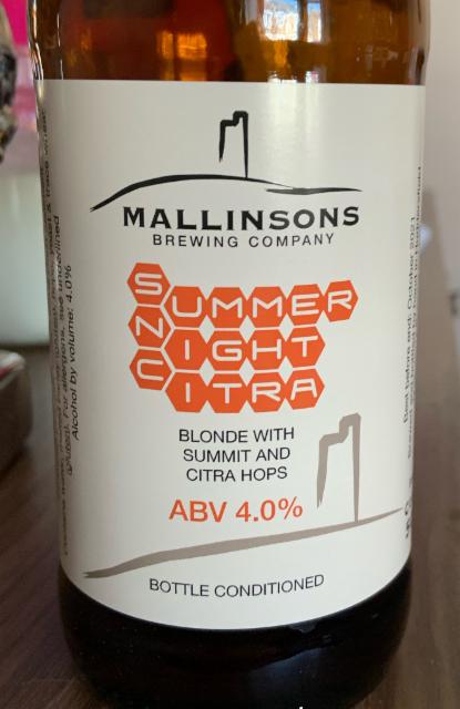 Summer Night Citra 4.0%, Mallinsons Brewing Company, England