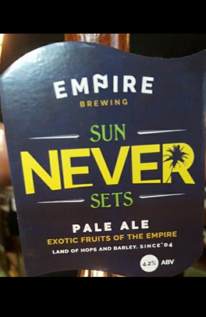 Sun Never Sets 4.2%, Empire Brewing, England