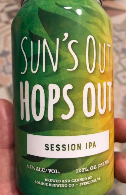 Sun's out Hops out 4.7%, Solace Brewing Co., United States