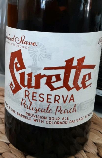 Surette Reserva Palisade Peach 6.2%, Crooked Stave Artisan Beer Project, United States