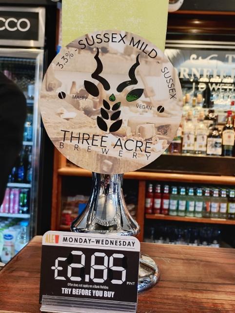 Sussex Mild 3.3%, Three Acre Brewery, England