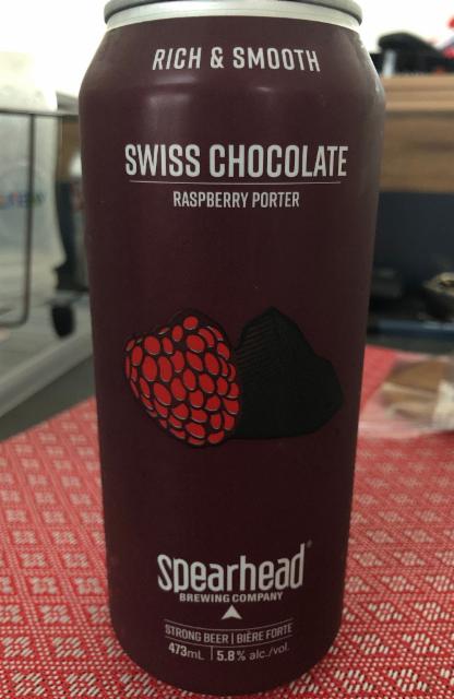 Swiss Chocolate Raspeberry Porter 5.8%, Spearhead Brewing Company, Canada