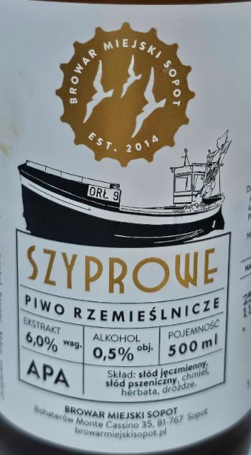 szyprowe 0.5%, Browar Miejski Sopot, Poland
