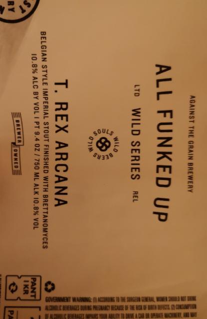 T. Rex Arcana 10.8%, Against the Grain Brewery, United States