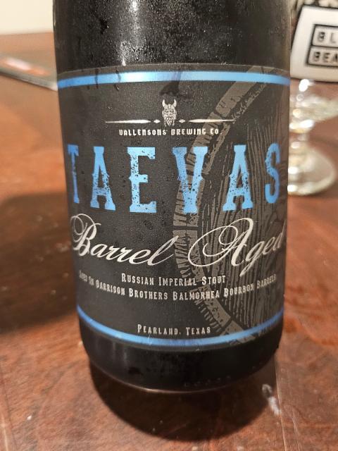 Taevas (2025) (Garrison Brothers Balmorhea Bourbon Barrel Aged) 14.0%, Vallenson's Brewing Company, United States