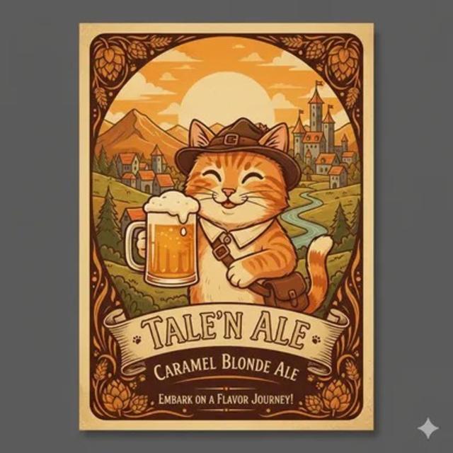 Tale'n ale caramel blond ale 5.0%, Whitecat brewing, Thailand