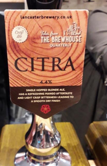 Tales From The Brewhouse Quaterly Citra 4.4%, Lancaster Brewery Ltd, England