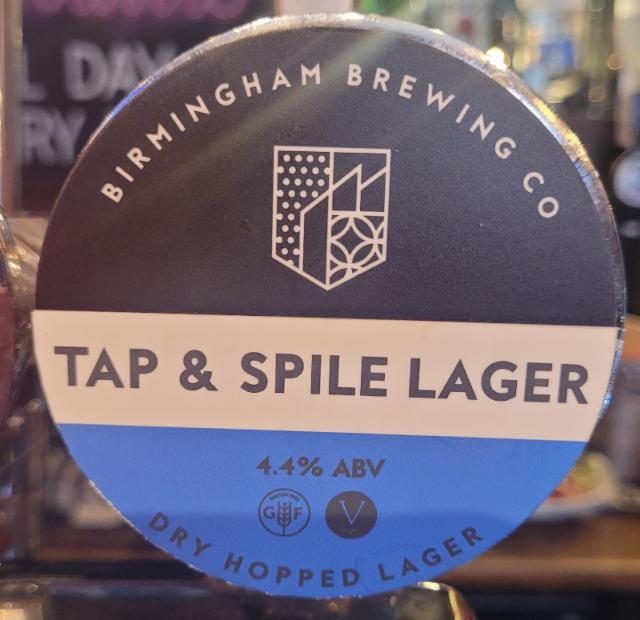 Tap and Spile Lager 4.4%, Birmingham Brewing Company, England