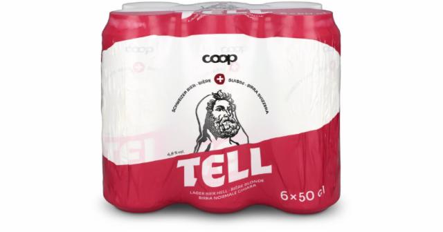 Tell Bier Lager 4.8%, Calanda (Heineken), Switzerland