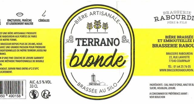 Terrano Blonde 6.5%, Brasserie Rabourdin, France