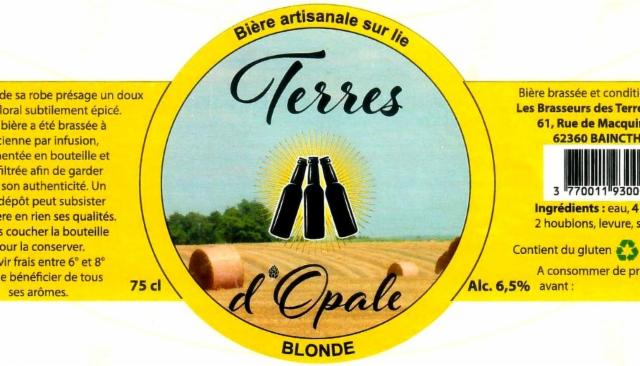 Terres D'Opale Blonde 6.5%, Les Brasseurs Des Terres D'Opale, France
