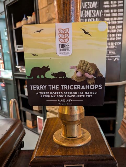 Terry The Tricerahops 4.4%, Three Brothers Brewing Co, England