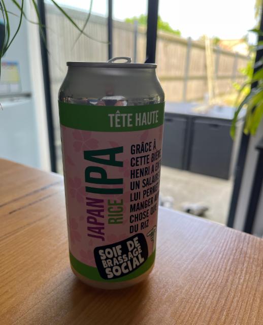 Tête haute Japan Rice IPA, Brasserie Tête Haute