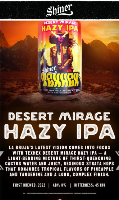 TexHex Desert Mirage 8.0%, Spoetzl Brewery, United States