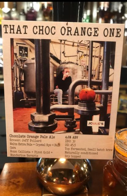 That Choc Orange One 4.6%, Joule's Brewery, England