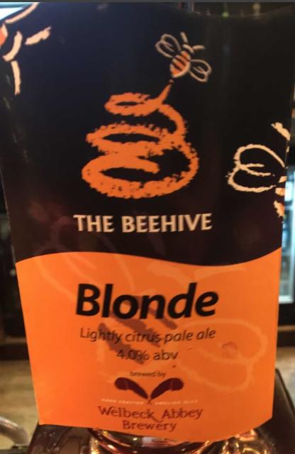 The Beehive Blonde 4.0%, Welbeck Abbey Brewery, England