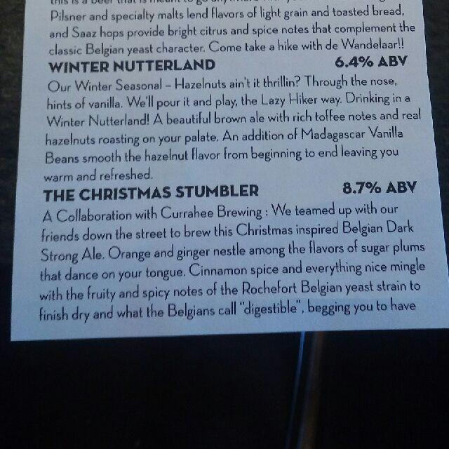 The Christmas Stumbler 8.7%, Lazy Hiker Brewing Company, United States