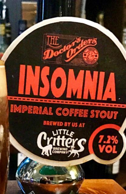 The Doctor's Orders Insomnia 7.2%, Little Critters Brewery, England