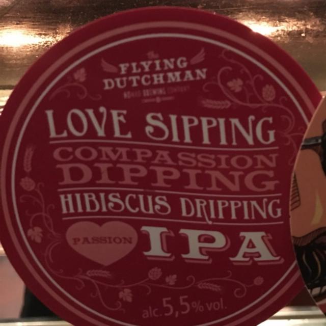 The Flying dutchman Love sipping compassion dipping hibiscus dripping passion IPA 5.5%, The Flying Dutchman Nomad Brewing Company, Finland