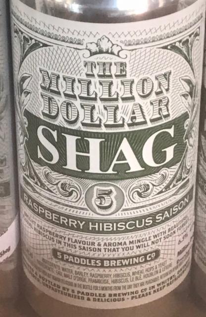 The Million Dollar Shag 6.5%, 5 Paddles Brewing Company, Canada