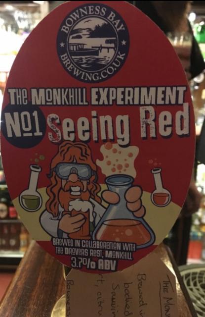 The Monkhill Experiment No.1 Seeing Red 3.7%, Bowness Bay Brewing, England