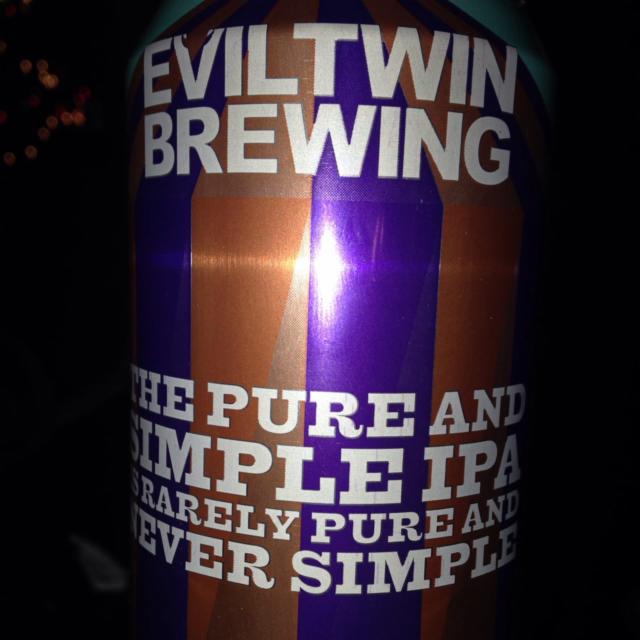 The Pure and Simple IPA is Rarely Pure and Never Simple 4.5%, Evil Twin Brewing, United States