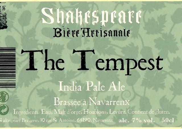 The Tempest 7.0%, Brasserie Shakespeare, France