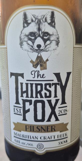 The Thirsty Fox Pilsner 4.8%, Oxenham Craft Brewery, Mauritius