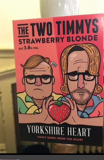 The Two Timmys Strawberry Blonde 3.8%, Yorkshire Heart, England