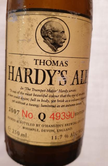 Thomas Hardy's Ale (2007) 11.7%, Hanlons Brewery, England