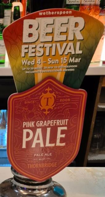 thornbridge pink grapef 4.0%, Thornbridge Brewery, England