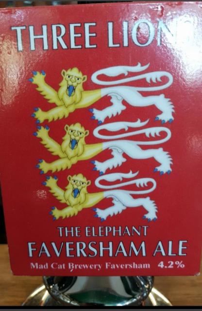 Three Lions The Elephant Faversham Ale 4.2%, Mad Cat Brewery, England