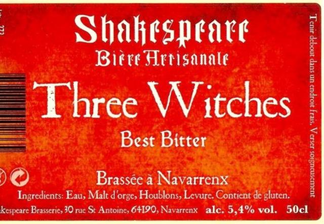 Three Witches, Brasserie Shakespeare