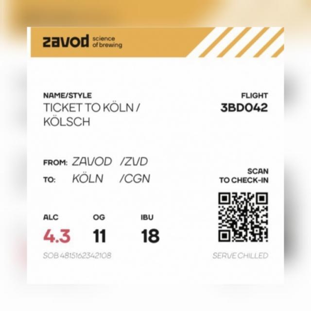 Ticket To Köln 4.3%, Zavod, Russia