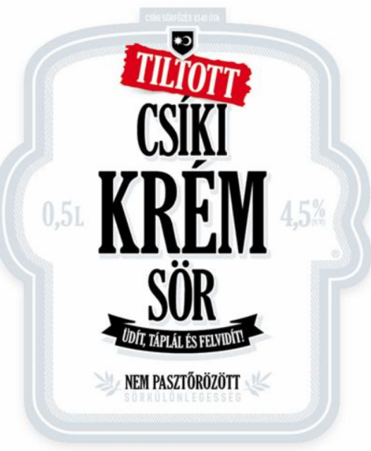 Tiltott Csíki Krém Sör 4.5%, Csíki Sör Manufaktúra, Romania