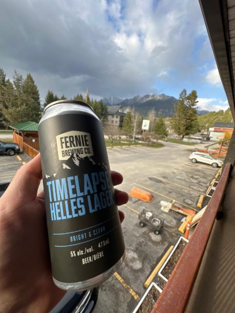 Timelapse Helles Lager 5.0%, Fernie Brewing Company, Canada