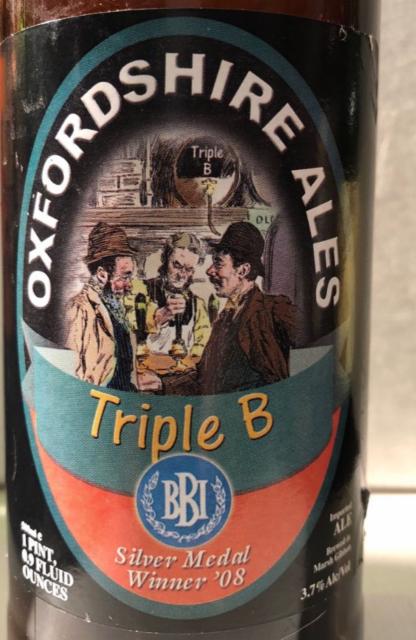 Triple 'B' 3.7%, Oxfordshire Ales, England