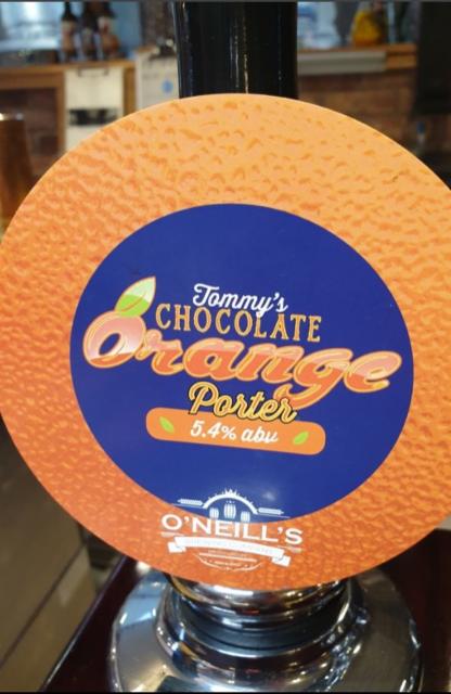 Tommy's Chocolate Orange Porter 5.4%, O'Neill's Brewing Company, England