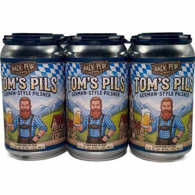 Tom's Pils 5.0%, Back Pew Brewing, United States