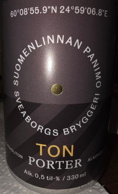 Ton porter 0.5%, Suomenlinnan Panimo, Finland