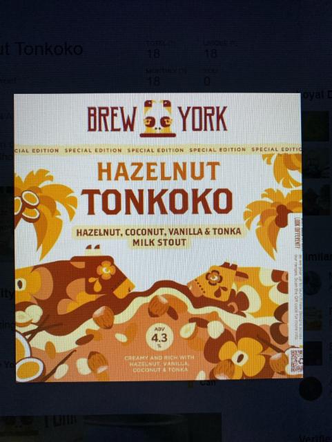 Tonkoko - Hazelnut 4.3%, Brew York, England