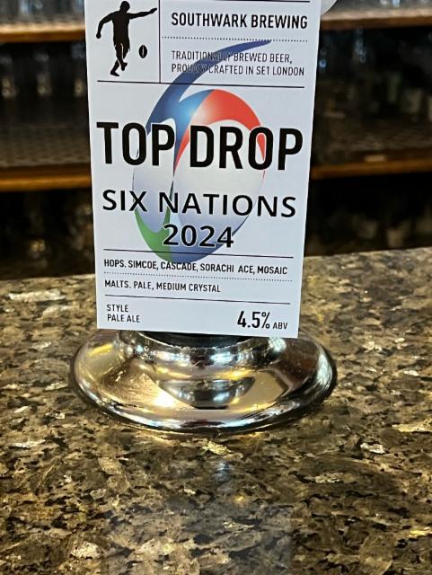 Top Drop - Six Nations 2024 4.5%, Southwark Brewing, England